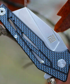 Artisan Cutlery Artisan Ravine ATZ1819PCFB, 2.83" D2 Steel Tanto Blade, Blue Carbon Fiber Handle -Knifeworks Sales Store 1819pcfb.3 60831.1566586130
