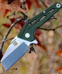 Artisan Cutlery Artisan Ravine ATZ1819PGN, 2.83" D2 Steel Tanto Blade, Green G10 Handle