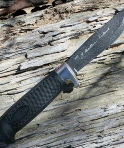 Marttiini Knives Marttiini 186026T Basic Skinner, 4" Martef Coated Stainless Blade, Black Rubber Handle