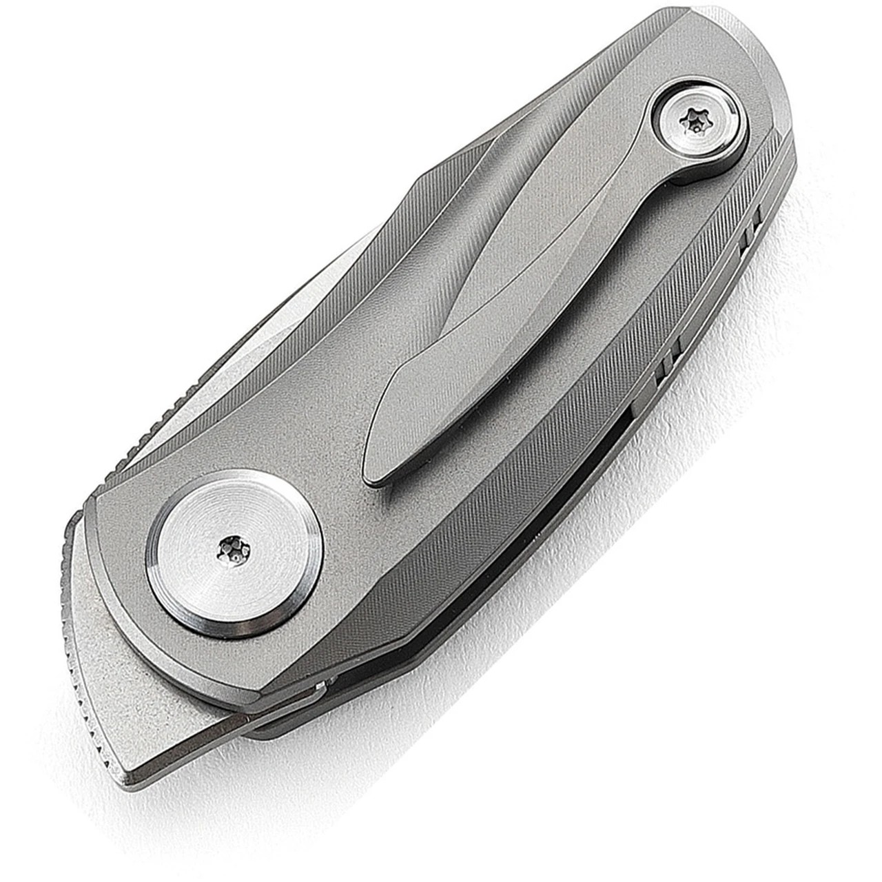 Boker Bestech Tulip Ball Lock 1912A, 1.25" Bohler M390 Kiridashi Blade, Gray Titanium Handle 2 Boker Bestech Tulip Ball Lock 1912A, 1.25" Bohler M390 Kiridashi Blade, Gray Titanium Handle - Image 2
