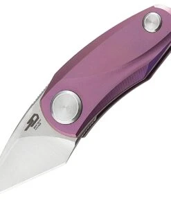 Boker Bestech Tulip Ball Lock 1912C, 1.25" Bohler M390 Kiridashi Blade, Purple Titanium Handle