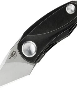 Boker Bestech Tulip Framelock 1913E, 1.25" Bohler M390 Kiridashi Blade, Black Titanium Handle