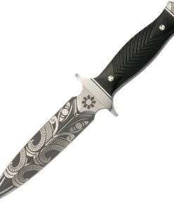 Browning Knives Browning Wihongi Signature Dagger, 6" Satin 7Cr17MoV Blade, Black Grooved G10 Handle