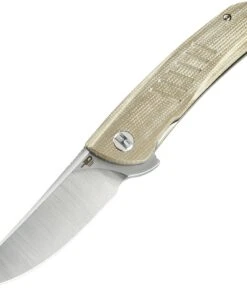 Bestech Knives Swift Linerlock G30C1, 3.5" D2 Satin Plain Blade, Beige Micarta Handle