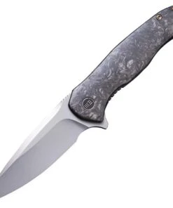 WE Knife Co. Kitefin 2001A, 3.24" CPM-S35VN Polished Bead Blast Blade, Marble Carbon Fiber Handle w/ Black Titanium Back Handle