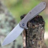 We Knife Co. We Knife 2005A Mote, 2.66" CPM S35VN Gray Stonewash Plain Blade, Bronze Titanium Handle