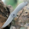 We Knife Co. We Knife Mini Synergy 2011A, 2.93" CPM 20CV Stonewashed Blade, Gray 6AL4V Titanium Handle