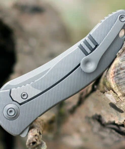 We Knife Co. We Knife Mini Synergy 2011A, 2.93" CPM 20CV Stonewashed Blade, Gray 6AL4V Titanium Handle -Knifeworks Sales Store 2011A.2 12714.1609260413