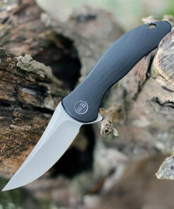 We Knife Co. We Knife Mini Synergy 2011B, 2.93" CPM 20CV Stonewashed Blade, Black 6AL4V Titanium Handle