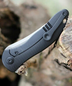 We Knife Co. We Knife Mini Synergy 2011B, 2.93" CPM 20CV Stonewashed Blade, Black 6AL4V Titanium Handle -Knifeworks Sales Store 2011B.3 42888.1609268510