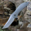 We Knife Co. We Knife Mini Synergy 2012A, 2.93" CPM 20CV Stonewashed Tanto Blade,Gray 6AL4V Titanium Handle