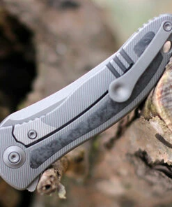 We Knife Co. We Knife Mini Synergy 2012CF-A, 2.93" CPM 20CV Stonewashed Tanto Blade, Black/Gray 6AL4V Titanium w/ Shredded Carbon Fiber Inlay Handle -Knifeworks Sales Store 2012cf.1 72357.1609259915