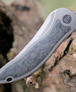 We Knife Co. We Knife Mini Synergy 2012CF-A, 2.93" CPM 20CV Stonewashed Tanto Blade, Black/Gray 6AL4V Titanium w/ Shredded Carbon Fiber Inlay Handle -Knifeworks Sales Store 2012cf.2 76100.1609259915