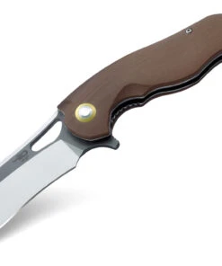 Bestech BG08B-2 Rhino, 3.625" 154CM Gray/Satin Plain Blade, Beige G-10 Handle
