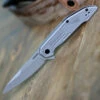 Kershaw Knives Kershaw Terran 2080, 3.125" 8Cr13MoV Bead-blasted Plain Blade, Stainless Steel Handle
