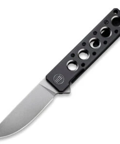 WE Knife Co. Miscreant 3.0 2101B, 3" CPM-20CV Stonewashed Drop Point Plain Blade, Black Titanium Handle