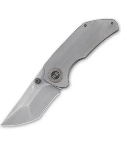 WE Knife Co. Thug 2103B, 2.69" CPM-20CV Gray Hand Rubbed Compound Tanto Blade, Gray Titanium Handle