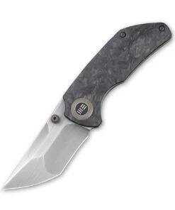 WE Knife Co. Thug 2103C, 2.69" CPM-20CV Gray Hand Rubbed Compound Tanto Blade, Marble Carbon Fiber & Titanium Handle