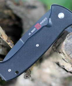 Al Mar S.E.R.E. 2020 Night Linerlock A/O 2206, 3.6" D2 Matte Black Titanium Plain Blade, G-10 Handle -Knifeworks Sales Store 2206.3 03061.1598894874