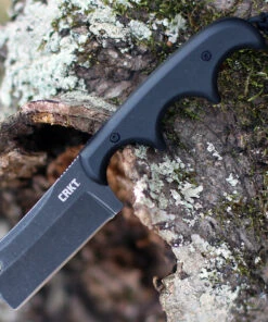 CRKT 2383K Minimalist Cleaver Blackout, 2.13" 5Cr13MoV Stonewashed Fixed Blade, Black G10 Handle w/ Polypropylene Sheath