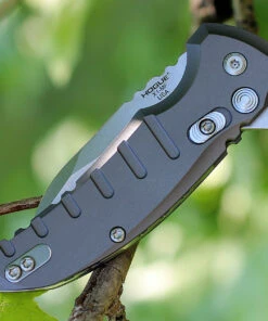 Hogue 24162 X1-Microflip, 2.75" CPM154 Wharncliffe Blade, Tumble Finish Aluminum Frame-Matte Grey -Knifeworks Sales Store 24162.2 48939.1566585953