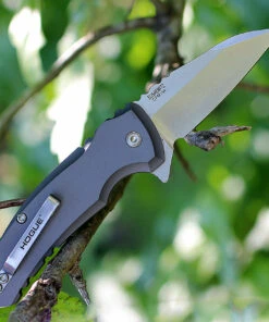 Hogue 24162 X1-Microflip, 2.75" CPM154 Wharncliffe Blade, Tumble Finish Aluminum Frame-Matte Grey -Knifeworks Sales Store 24162.3 91068.1566585953