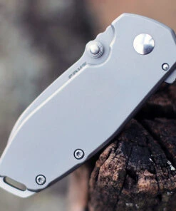 CRKT 2492 Squid Assisted Opening, 2.37" 8Cr14MoV Bead Blast Plain Blade, Stainless Steel Handle -Knifeworks Sales Store 2492.3 64465.1612467003