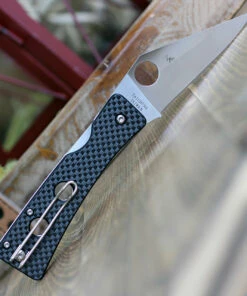 Spyderco Knives Spyderco Watu C251CFP, 3.26" CPM 20CV Satin Plain Blade, Carbon Fiber / G-10 Handle -Knifeworks Sales Store 251CFP.1 00066.1587145889