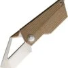 Kizer Cutlery Cyberblade Folding Knife K2563A2, 2.1" Bohler M390 Satin Plain Blade, Brown Micarta Handle