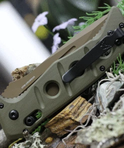 Benchmade Knives Benchmade 2750SFE-2 Auto Adamas, 3.78" CPM-CruWear Flat Earth Serrated Blade, Olive Drab G10 Handles -Knifeworks Sales Store 2750FE 2.3 25900.1620396701