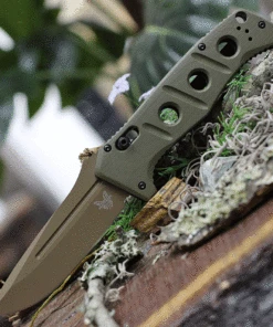 Benchmade Knives Benchmade 2750FE-2 Auto Adamas, 3.78" CPM-CruWear Flat Earth Plain Blade, Olive Drab G10 Handles