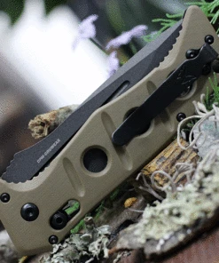 Benchmade Knives Benchmade 2750GY-3 Auto Adamas, 3.78" CPM-CruWear Tungsten Grey Plain Blade, Contoured Sand G10 Handles -Knifeworks Sales Store 2750GY 3.2 96391.1620395365