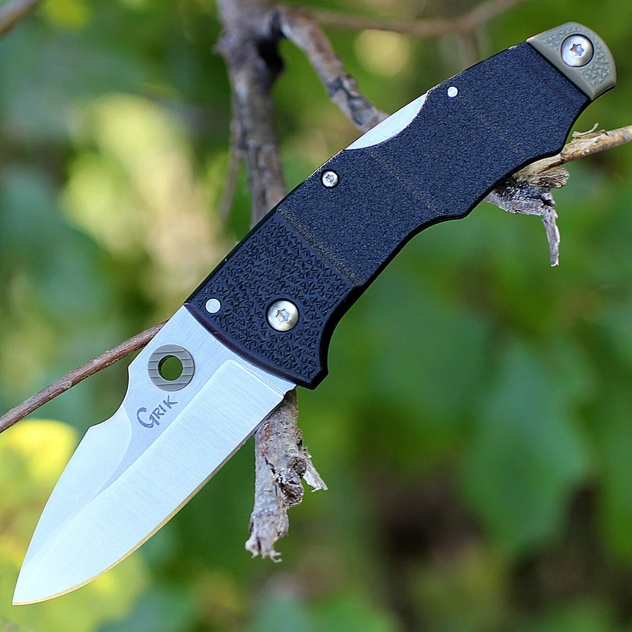 Cold Steel 28E Grik, 3" AUS 8A Plain Blade, Black/OD Green G-10 Handle 3 Cold Steel 28E Grik, 3" AUS 8A Plain Blade, Black/OD Green G-10 Handle - Image 3