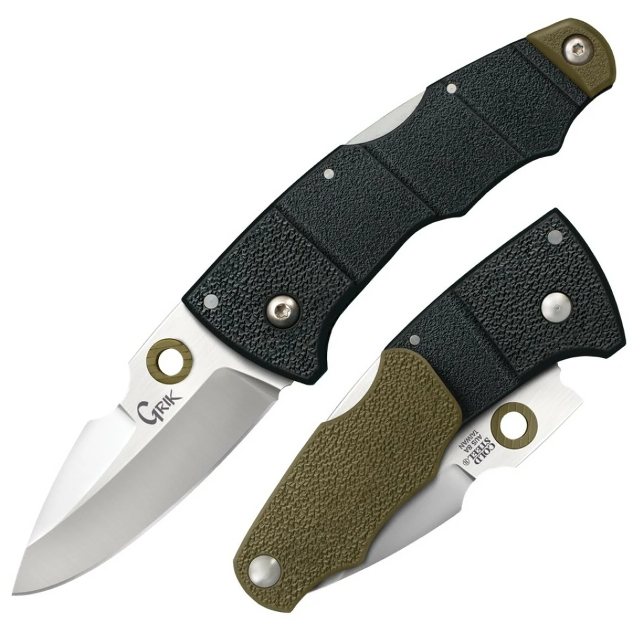 Cold Steel 28E Grik, 3" AUS 8A Plain Blade, Black/OD Green G-10 Handle 1 Cold Steel 28E Grik, 3" AUS 8A Plain Blade, Black/OD Green G-10 Handle