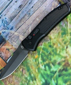 Gerber Empower Auto 30-001321, 3.25" Black CPM-S30V Plain Blade, Black Aluminum Handle