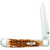 Case Kickstart Trapperlock 30090 Amber Bone w/Pocket Clip (6154AC CV)