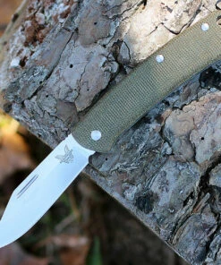 Benchmade Knives Benchmade 318 PROPER, 2.82" CPM-S30V Satin Plain Blade, Green Canvas Micarta Handles