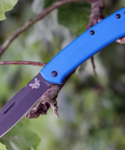 Benchmade Knives Benchmade 319DLC-1801 Proper Premium Plus Exclusive, 2.86" CPM-S30V Black Plain Blade, Smooth Blue G-10 Handle, Disc.