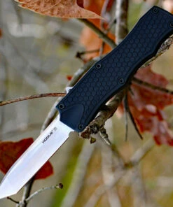 Hogue 34000 OTF, 3.5" CPM154 Tanto Plain Blade, Matte Black Aluminum Handle