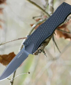 Hogue 34016 OTF, 3.5" CPM154 Clip Point Black Blade, Black Aluminium Handle