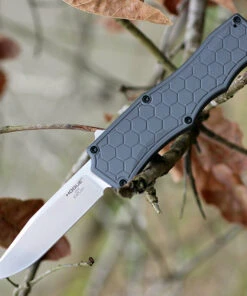 Hogue Houge Exploit 34052 OTF, 3.5" CPM S30V Clip Point Tumbled Blade, Matte Grey Aluminum Handle