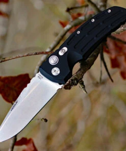 Hogue 34136 EX-A01, 3.5" 154CM Drop Point Plain Blade, Matte Black Aluminum Handle