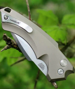 Hogue 34514 EX-A05 4" Folder, 4" CPM154 Spear Point Blade Tumbled Finish - Flat Dark Earth Aluminum Frame -Knifeworks Sales Store 34514.2 57085.1566586324