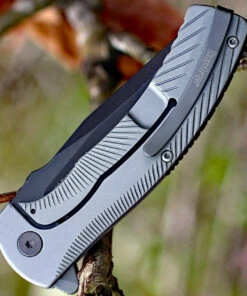 Kershaw Knives Kershaw 3490 Seguin, 3.1" 8Cr13MoV Gray PVD Plain Blade, Stainless Steel Handle -Knifeworks Sales Store 3490.4 25524.1566586168