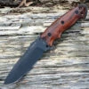 Hogue 35176 EX-F01 5 1/2" Fixed Drop Point Blade A-2 Black Finish Black Sheath - Wood Cocobolo Scales