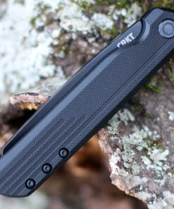 CRKT LCK+ Linerlock Blackout, 3.25" Black Oxide Coated 8Cr13MoV Stainless Tanto Blade, Black GRN Handles -Knifeworks Sales Store 3802K.4 66935.1612457862