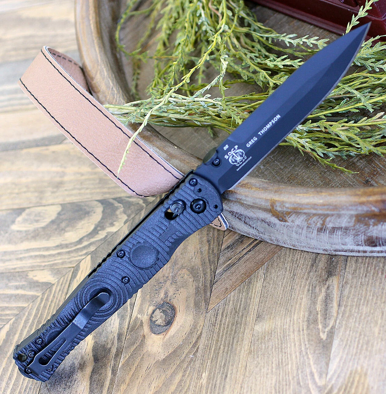 Benchmade Knives Benchmade 391BK SOCP Tactical Folder, 4.47" D2 Steel Balck Plain Blade, CF-Elite Handle 2 Benchmade Knives Benchmade 391BK SOCP Tactical Folder, 4.47" D2 Steel Balck Plain Blade, CF-Elite Handle - Image 2