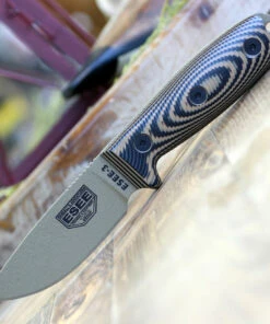 ESEE Knives ESEE-3 3PMDE-005, 3.88" 1095 Carbon Steel DE Plain Blade, Coyote/Black G10 3D Handle, Black Sheath
