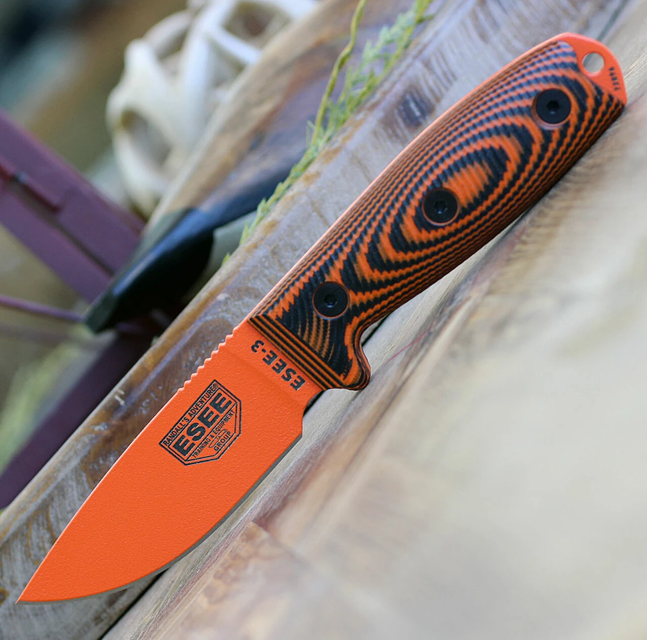 ESEE Knives ESEE-3 3PMOR-006, 3.88" 1095 Carbon Steel Orange Plain Blade, Orange/Black G10 3D Handle, Black Sheath 1 ESEE Knives ESEE-3 3PMOR-006, 3.88" 1095 Carbon Steel Orange Plain Blade, Orange/Black G10 3D Handle, Black Sheath