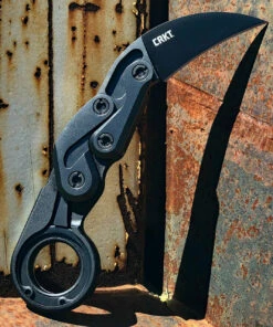 CRKT 4040 PROVOKE Kinematic, 2.41" D2 Black Karambit Blade, Black Aluminum Handle